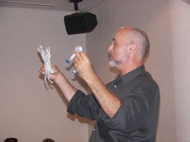 David Brin with Origami (SW)
