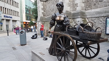 Molly Malone Statue on corner of St. Andrew's and Suffolk streets