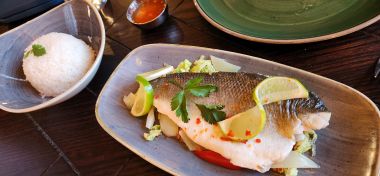 Steamed Sea Bass in Fresh Chilli Lime Juice Steamed Sea Bass in Fresh Chilli Lime Juice