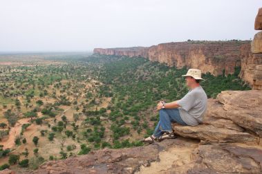 Me sitting on the top of the Dogon escarpment in Mali