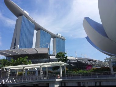 Marina Bay Sands hotel and the Art Science Museum