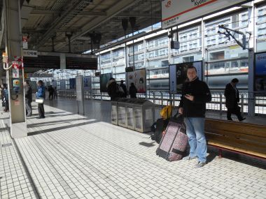 Waiting for Shinkansen in Kyoto