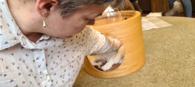 Mel with Reluctant Cat