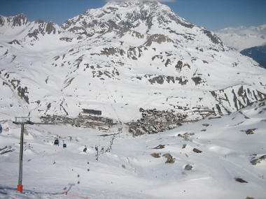The Tignes Village from Above