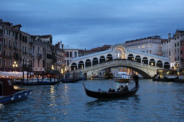 The Rialto Bridge from the Grand Canal