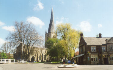 Church with the Leaning Spire in Chesterfield