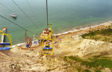 Chairlift down to Alum Bay