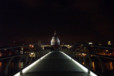On the Millenium Bridge -- Back to the Tate Modern, Looking towards St. Paul's