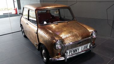 Display of a Mini Covered with Pennies