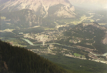 Banff From Sulphur Mountain (Banff Springs Hotel is to the right beside the river)